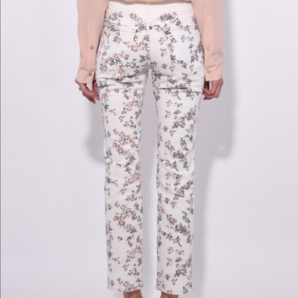 Rag & Bone NWT Ellie Jeans Micro Floral White 25 Cottage Core Coastal Grandma - Picture 2 of 8